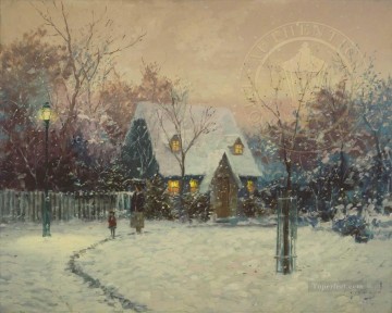 Una cabaña de invierno Robert Girrard TK Navidad Pinturas al óleo